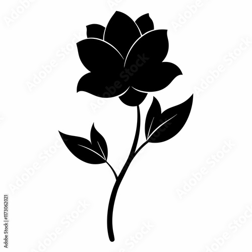 Flower Reverie black silhouette vector