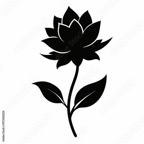 Flower Reverie black silhouette vector