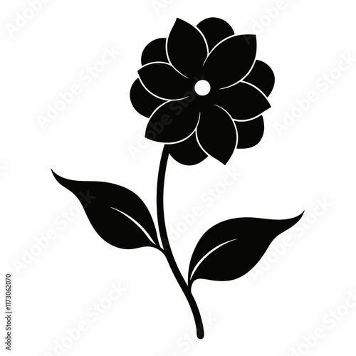 Flower Reverie black silhouette vector