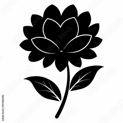 Flower Reverie black silhouette vector