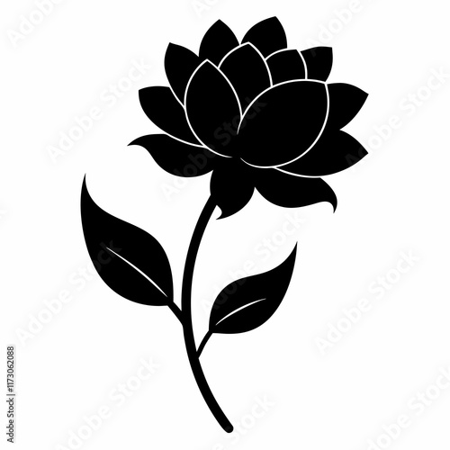 Flower Reverie black silhouette vector