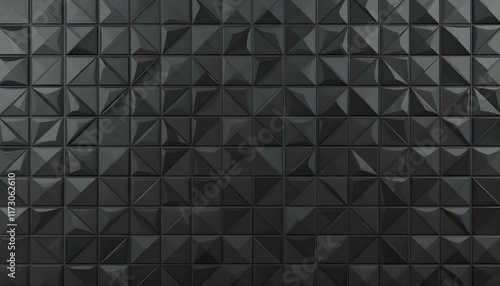 Dark Geometric 3D Triangular Pattern - Abstract Polygonal Background