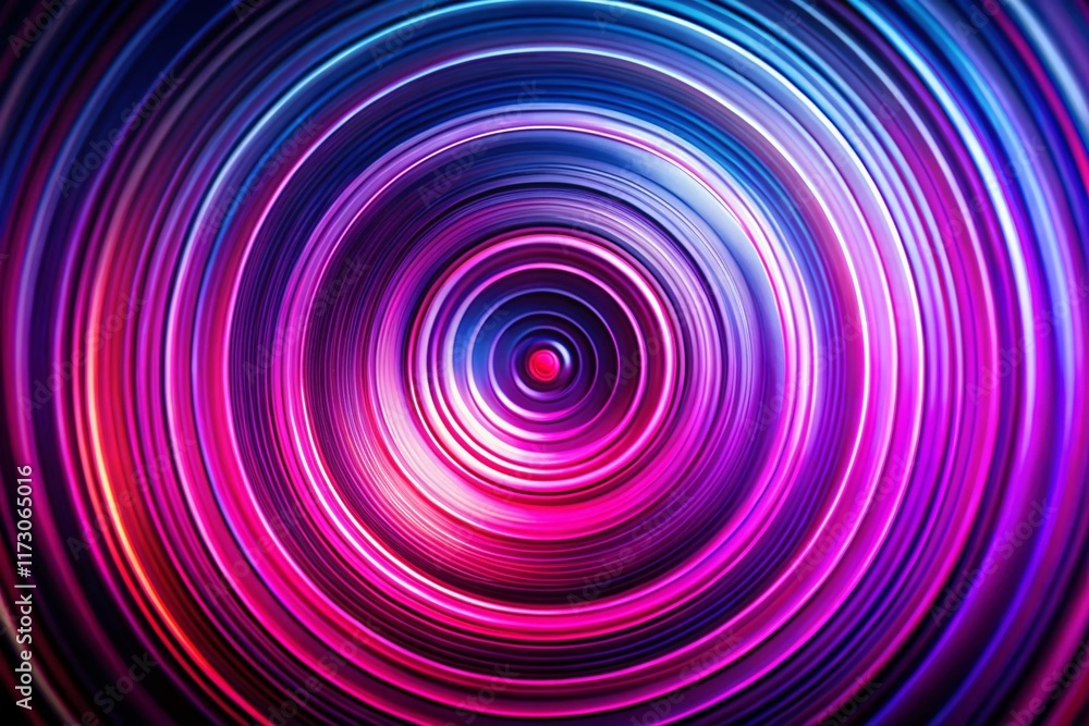 Abstract Pink & Purple Concentric Circles Dark Background - Stock Photo Abstract Pink & Purple Concentric Circles Dark Background - Stock Photo