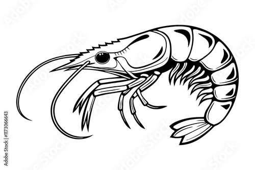 Shrimp Vector Style silhouette Art Design
