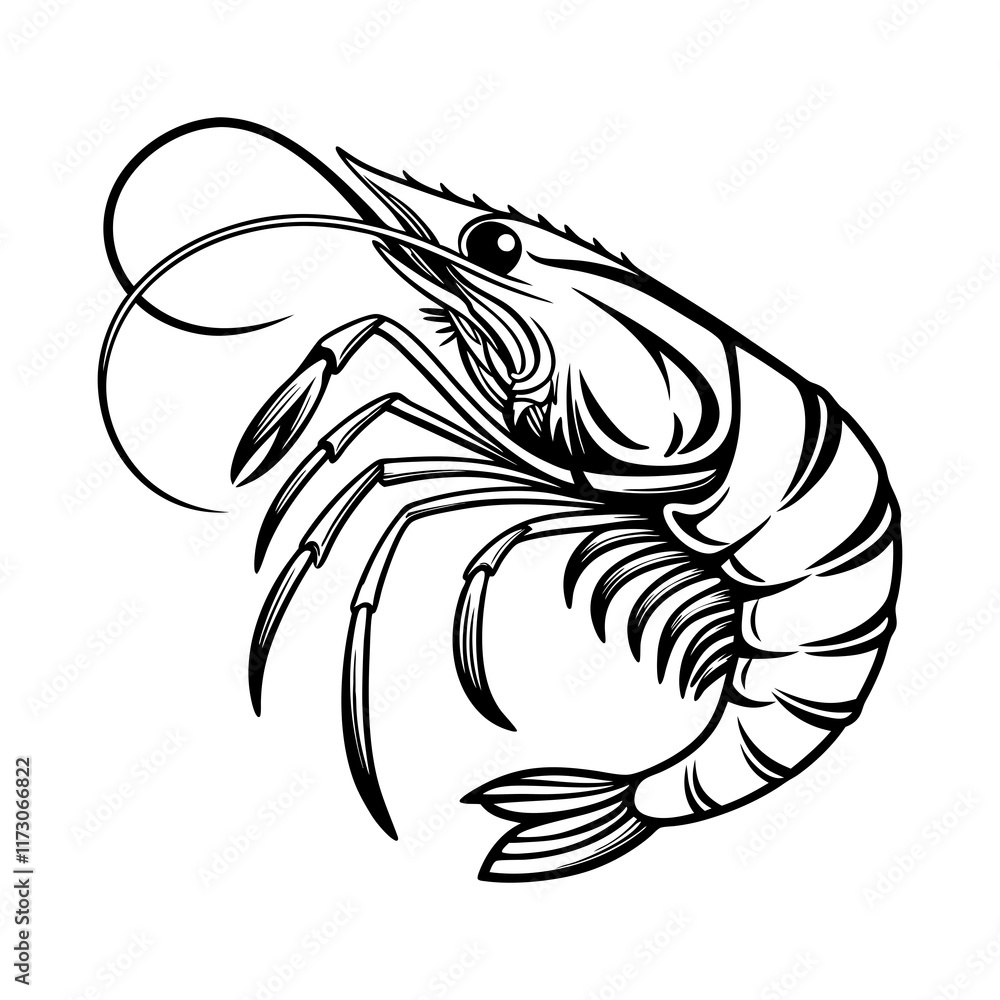 Shrimp Vector Style silhouette Art Design Shrimp Vector Style silhouette Art Design