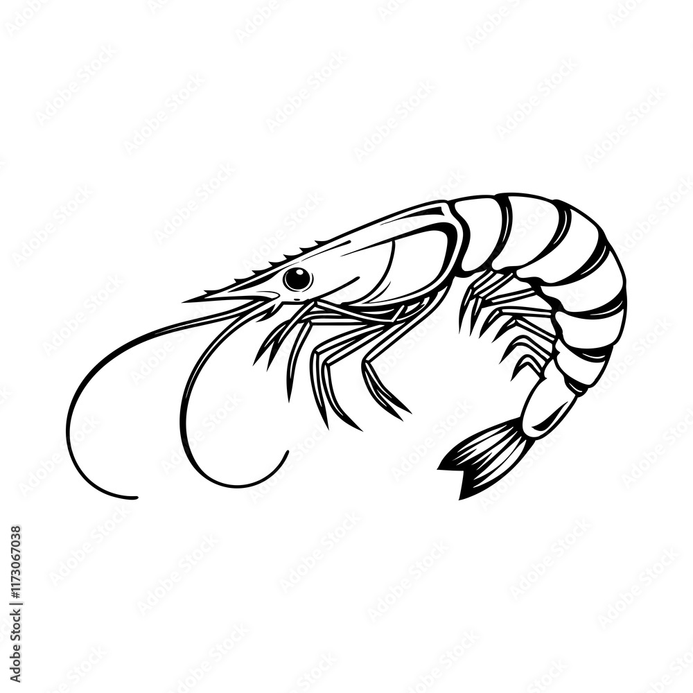 Shrimp Vector Style silhouette Art Design Shrimp Vector Style silhouette Art Design