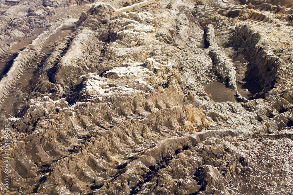© fotofotofoto - The photo shows an impassable road, close-up © fotofotofoto - The photo shows an impassable road, close-up