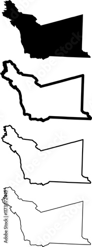 Outline Map of Alameda County, Dynamic Bay Area Hub with Oakland City, Diverse Communities, and Strategic Urban Growth for Mapping and Design, California, United States of America