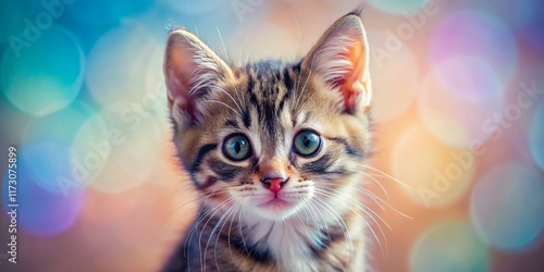 Adorable Kitten Portrait: Cute Pet Photography, Rule of Thirds Composition