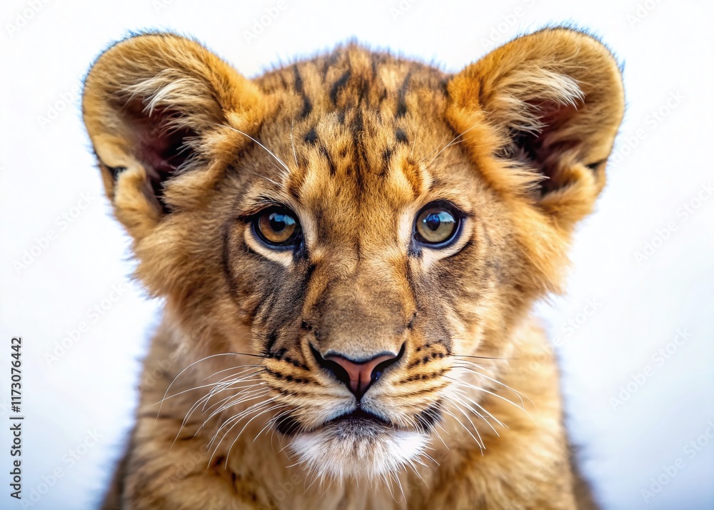 Adorable Little Lion Cub Print - High-Resolution Stock Photo for Design Projects Adorable Little Lion Cub Print - High-Resolution Stock Photo for Design Projects