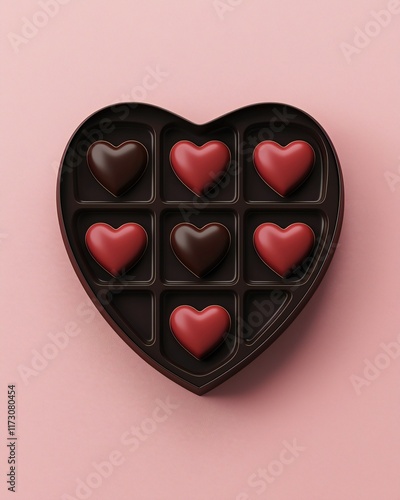 Valentine's Day Heart Shaped Box of Assorted Chocolate Heart Candies Romantic Valentine s Day Treat photo