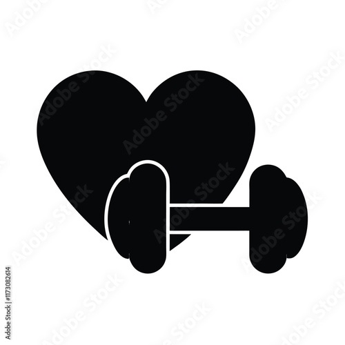 heart with dumbbell