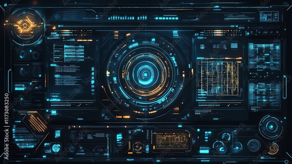Abstract Technology Interface with Glowing Light Pattern Design Abstract Technology Interface with Glowing Light Pattern Design