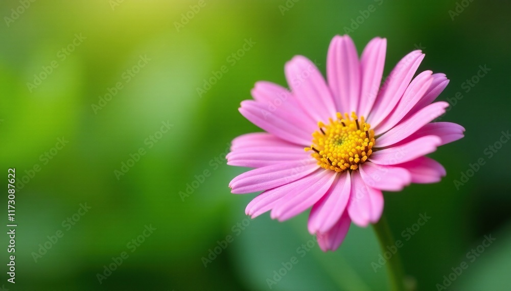 Delicate pink daisy petal on a green leaf stem, flower, daisies, fresh Delicate pink daisy petal on a green leaf stem, flower, daisies, fresh