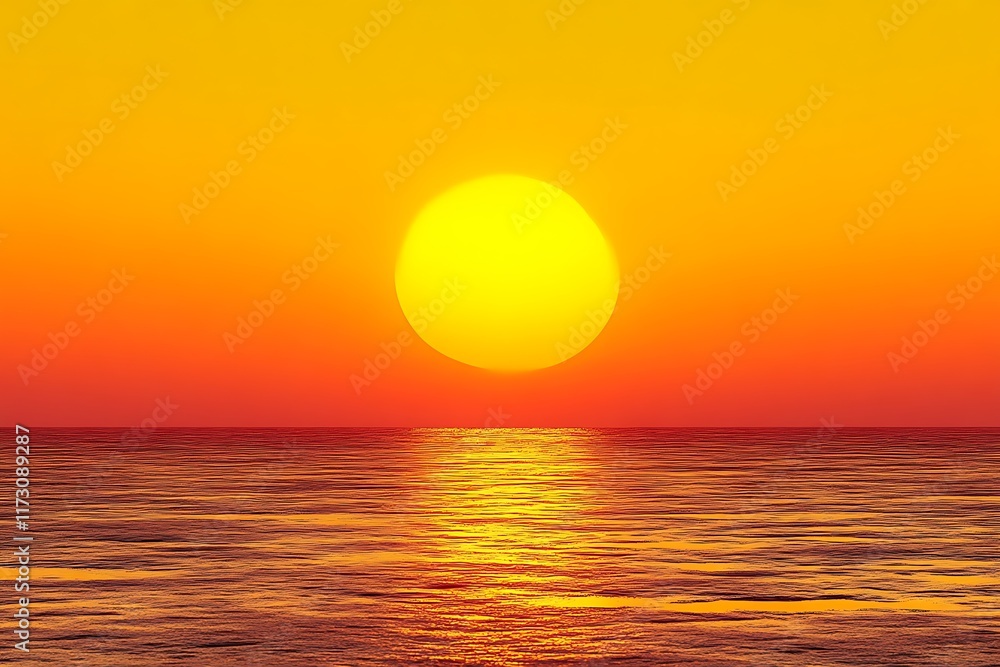 Vibrant sunset over calm ocean. (3) Vibrant sunset over calm ocean. (3)