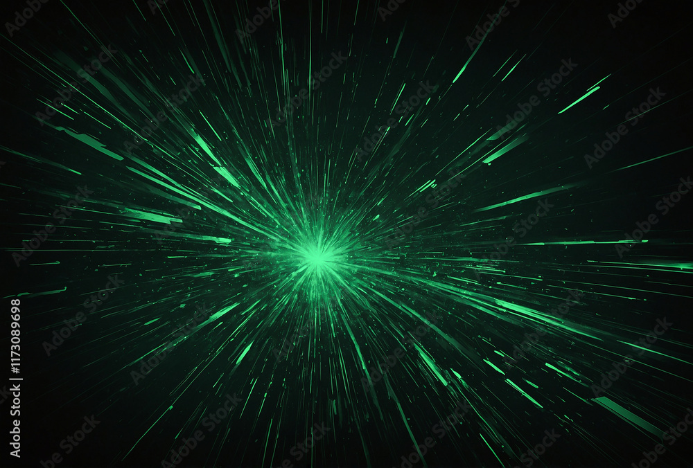 Fototapeta premium abstract background with green rays emanating from a central point