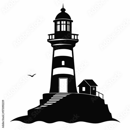 lighthouse on a white background