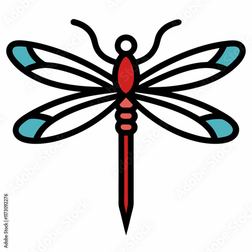 dragonfly on white background