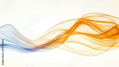 Abstract Flowing Waves of Blue and Orange Hues
