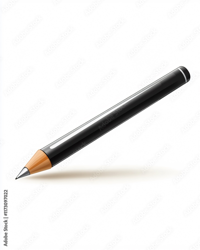 Minimalist Wooden Pencil with Sharpened Tip Isolated on White Background Minimalist Wooden Pencil with Sharpened Tip Isolated on White Background