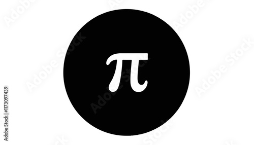 Mathematical symbol of pi surrounded by an elegant black oval design, representing the beauty of mathematics and its constant presence in our lives