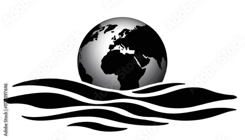 Global Harmony reflected in serene waves showcasing Earth’s beauty and fragility