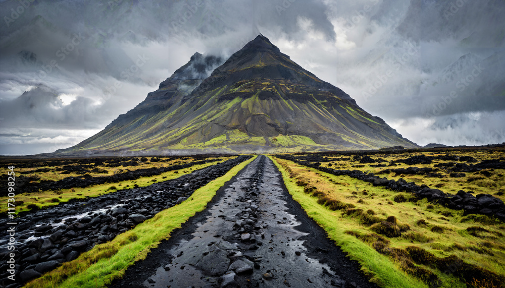 Fototapeta premium Chemin vers la majesté de la montagne