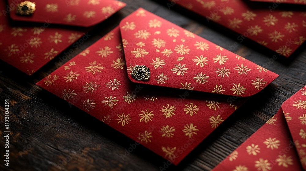 Obraz premium A modern twist on traditional red envelopes with unique patterns