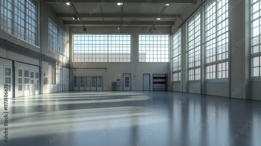 Fototapeta premium Interior of empty and clean modern warehouse