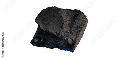 Charcoal dust texture isolated rock on white background transparent texture closeup.