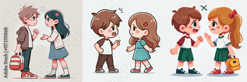 vector of children arguing