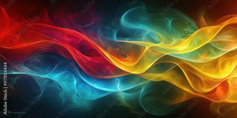 Abstract Colorful Smoke Waves Digital Art: Vibrant Hues and Swirling Forms Abstract Colorful Smoke Waves Digital Art: Vibrant Hues and Swirling Forms