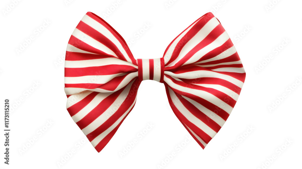 Red and white striped bow isolated on white transparent background Red and white striped bow isolated on white transparent background