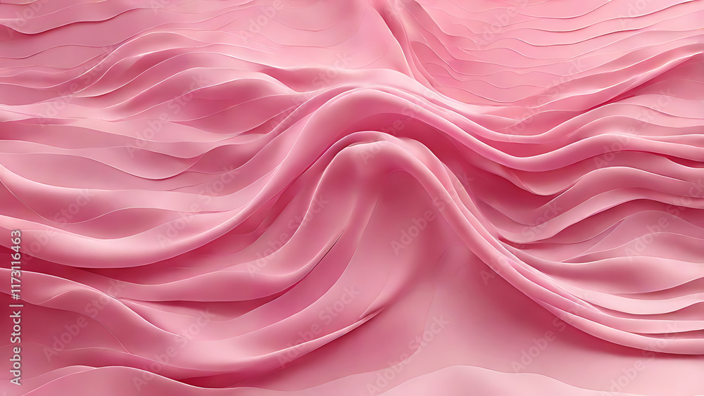 Fototapeta premium Beautiful luxury 3D modern abstract neon pink background composed of waves with light digital effect.