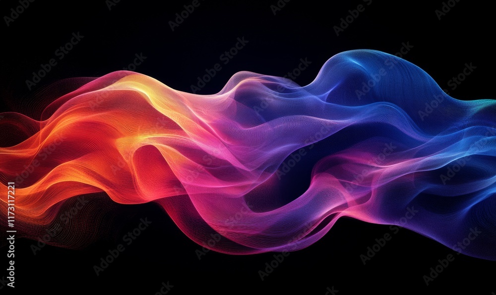 Obraz premium Fluid Colorful Digital Gradient Waves, Generative AI