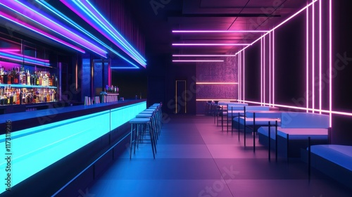 Neon Bar Interior