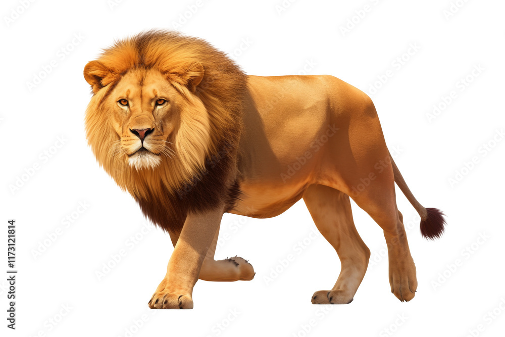 Obraz premium brown lion looking isolated on white