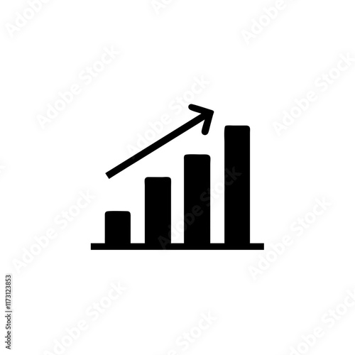 upward arrow with a bar graph incorporated, symbolizing business growth and progress.
