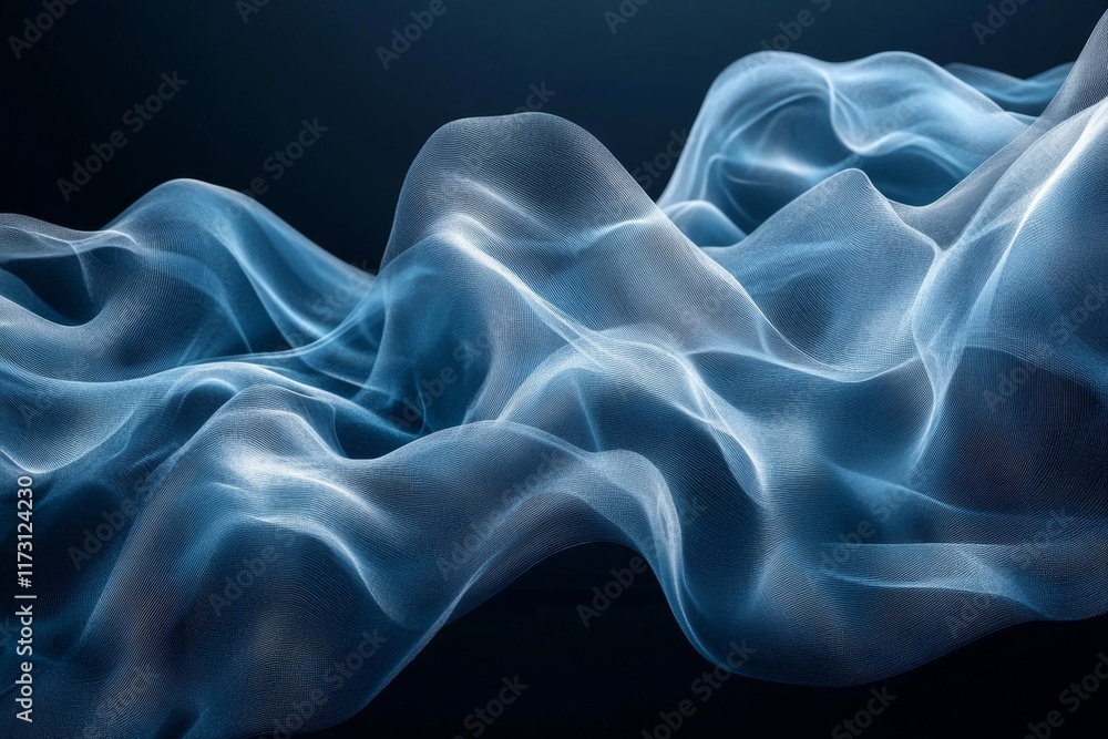 Fototapeta premium Fluid Digital Waves Design, Generative AI