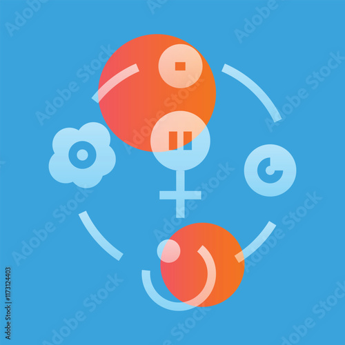 Menstrual cycle line black icon. Vector isolated button.