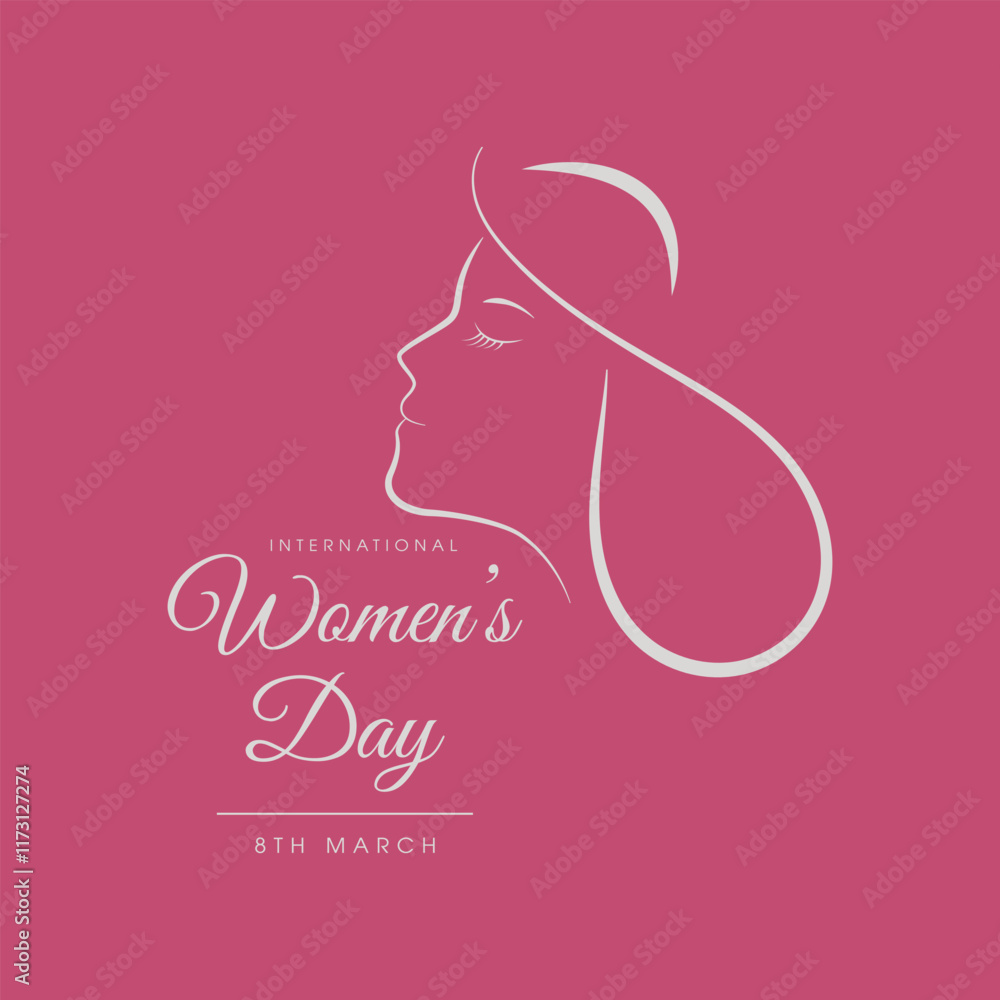 March 8 greeting card. Background template for International Women's Day. Vector illustration.