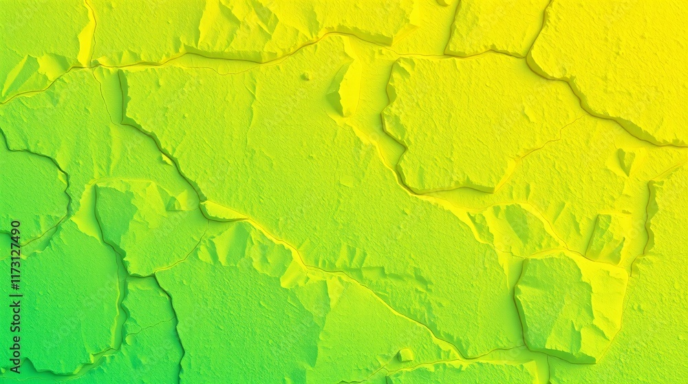 Obraz premium Abstract artistic texture featuring cracked patterns in a subtle gradient from green to yellow
