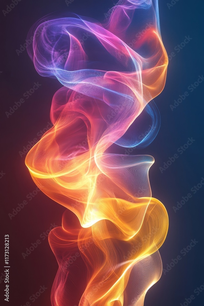 Abstract Gradient Colorful Light Waves, Generative AI Abstract Gradient Colorful Light Waves, Generative AI