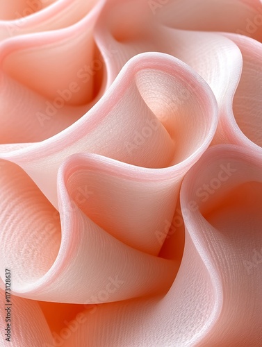 Close-up of pale pink frosting swirls. photo