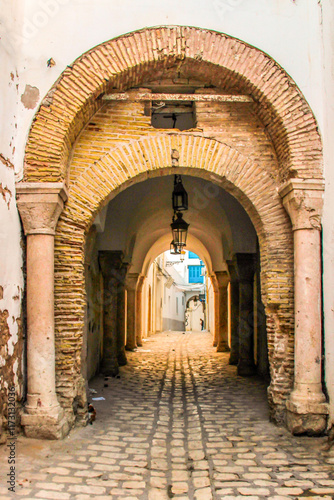 A street in Medina in Tunis, Tunisia photo