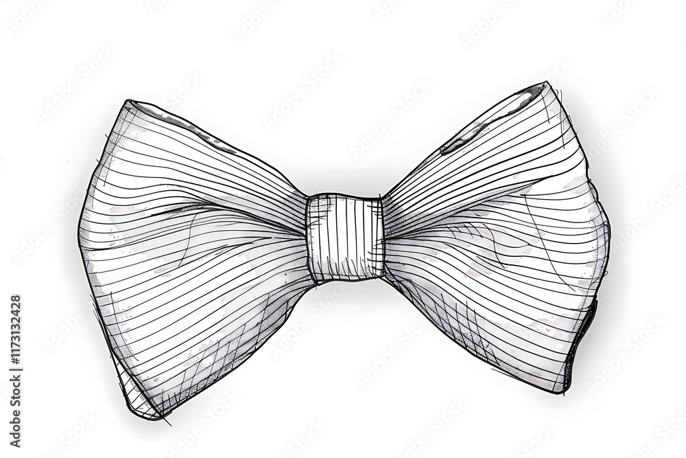 Outline of a bowtie on a white background Outline of a bowtie on a white background
