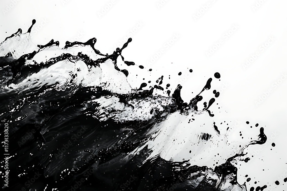 Silhouette of a wave on a white background Silhouette of a wave on a white background