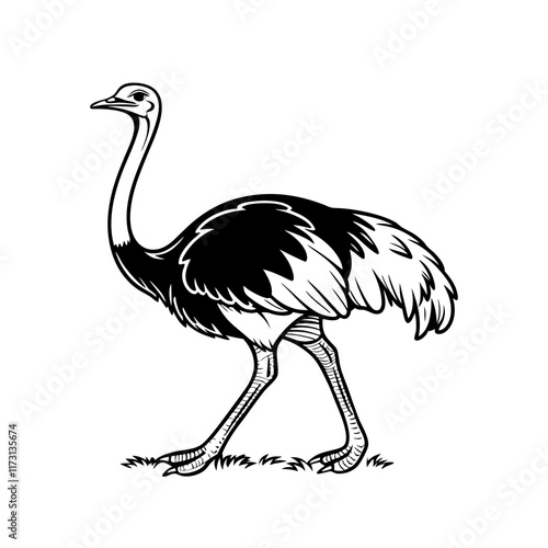 ostrich silhouette vector illustration