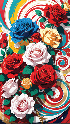 Wallpaper Mural abstract flower design Torontodigital.ca