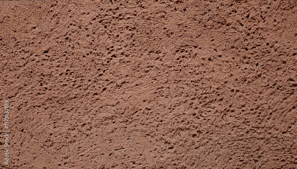 Close-up of a textured brown plaster wall with uneven surface. Close-up of a textured brown plaster wall with uneven surface.